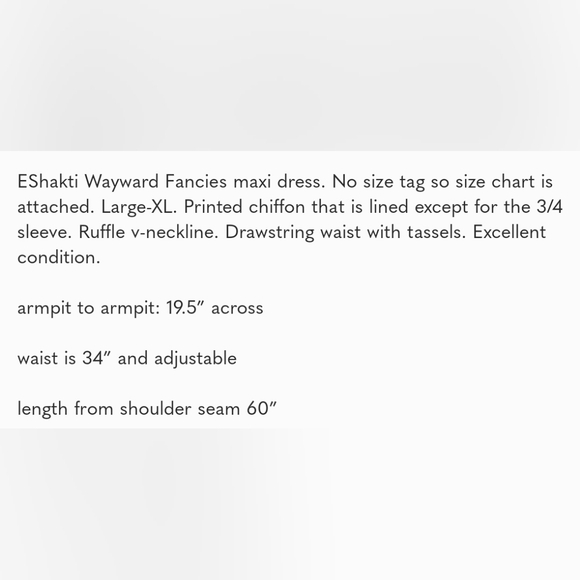 eShakti Wayward Fancies Floral Bird Print Maxi Dress Size L - Picture 9 of 9